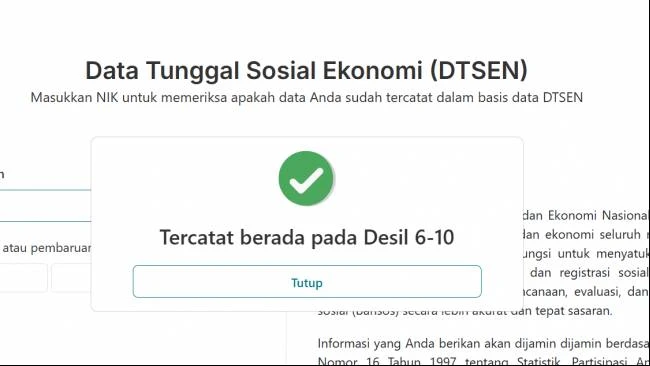 Cara Cek Desil DTSEN di dtsen-form.bps.go.id Pakai NIK