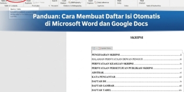 Cara Membuat Daftar Isi Otomatis di Microsoft Word dan Google Docs